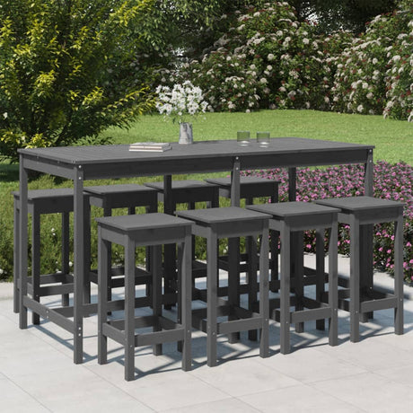 9 Piece Garden Bar Set Solid Wood Pine