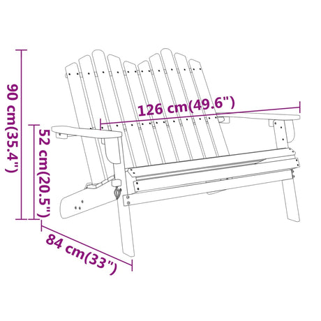 Adirondack Garden Bench 126 Cm Solid Wood Acacia