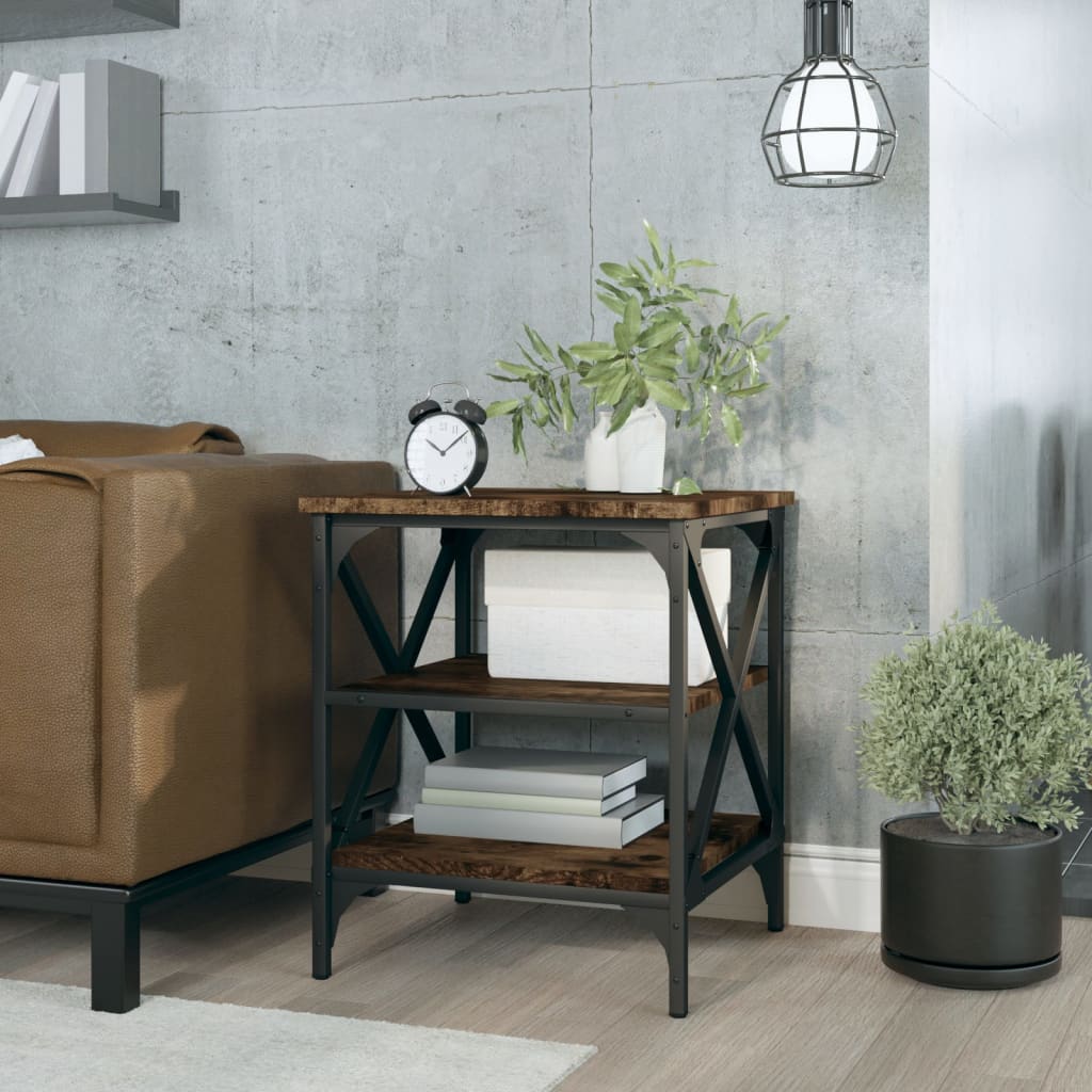 Side Table Smoked Oak 40x42x50 cm Engineered Wood