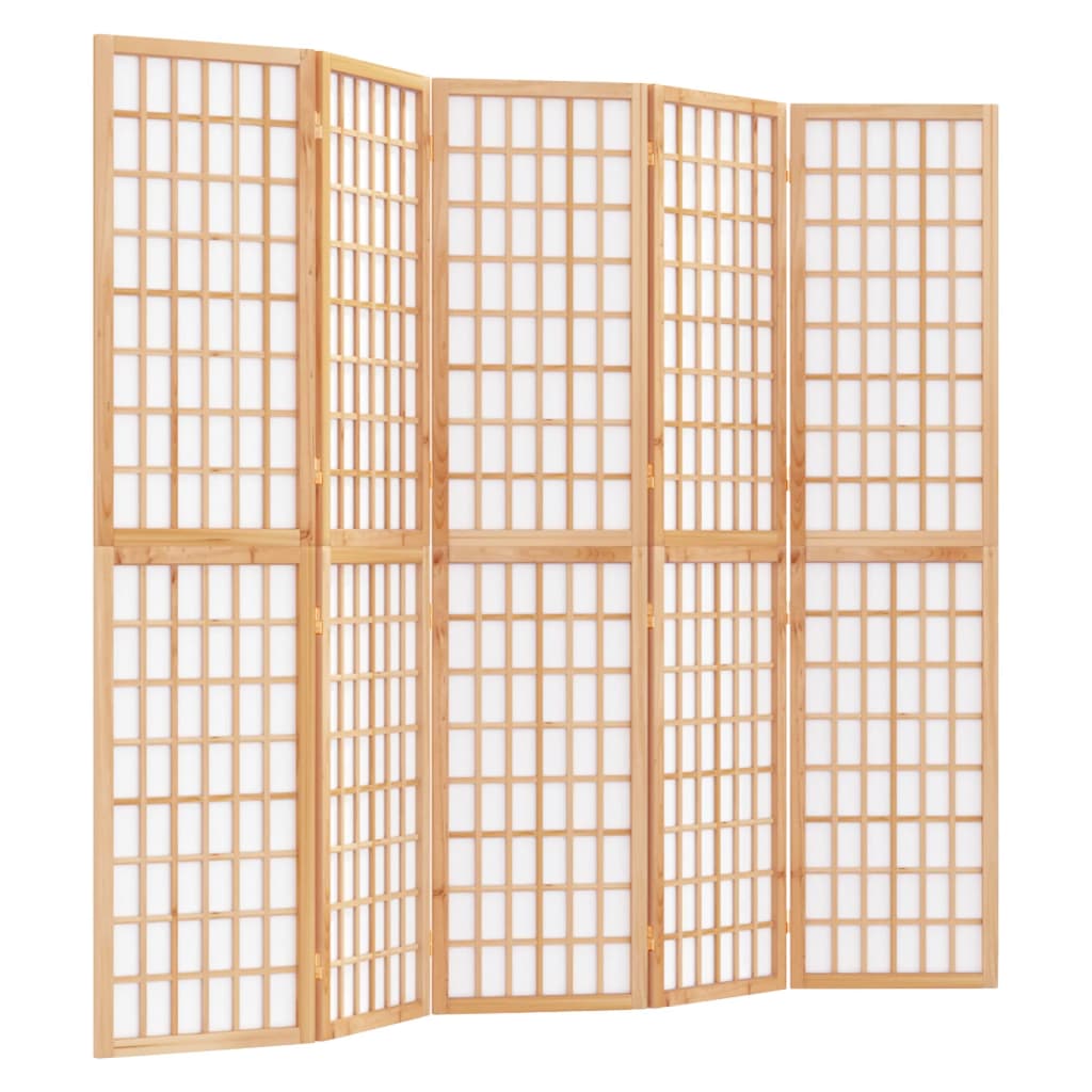 Folding 5-Panel Room Divider Japanese Style
