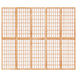 Folding 5-Panel Room Divider Japanese Style