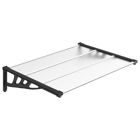 Door Canopy Black And Transparent Polycarbonate