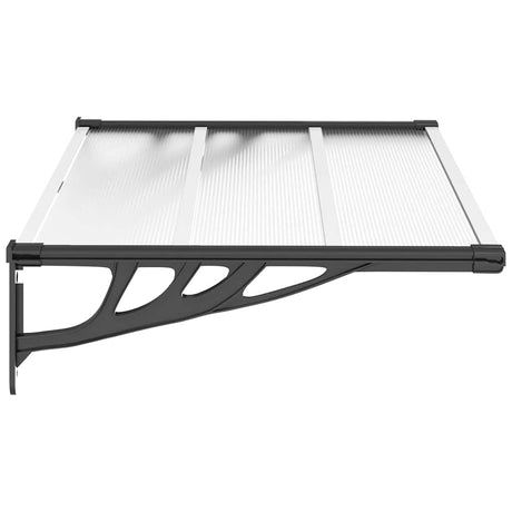 Door Canopy Black And Transparent Polycarbonate