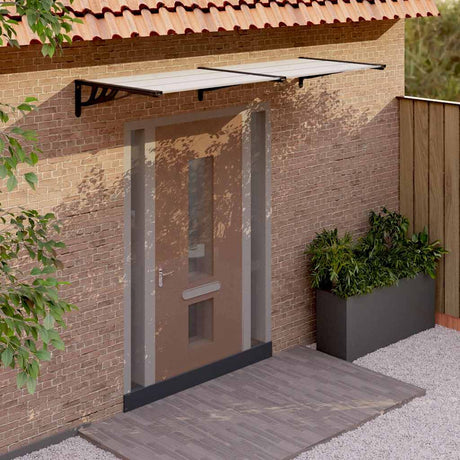 Door Canopy Black And Transparent Polycarbonate