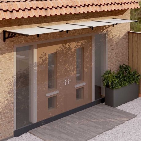 Door Canopy Black And Transparent Polycarbonate