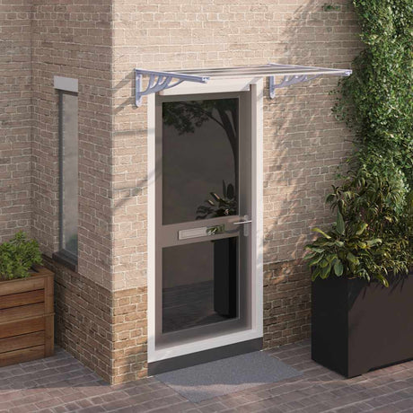 Door Canopy Grey And Transparent Polycarbonate