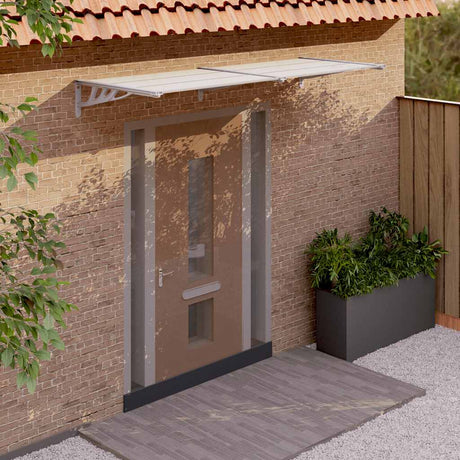Door Canopy Grey And Transparent Polycarbonate