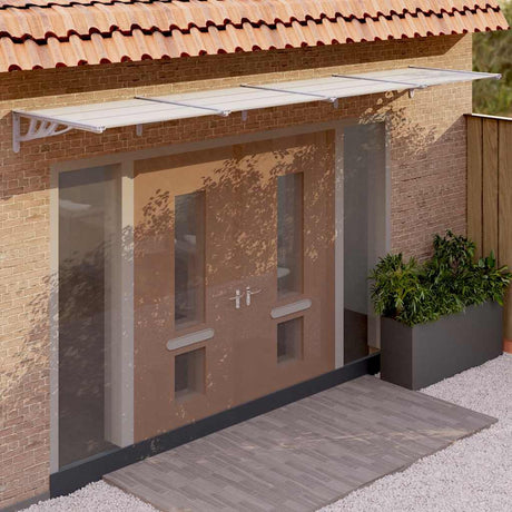Door Canopy Grey And Transparent Polycarbonate