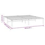 Metal Bed Frame without Mattress Black 193x203cm