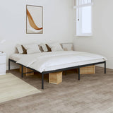 Metal Bed Frame without Mattress Black 193x203cm