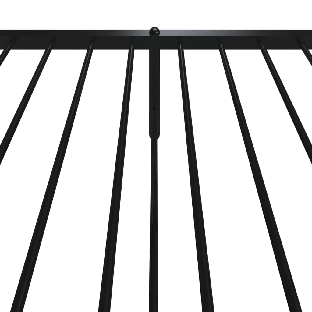 Metal Bed Frame without Mattress with Footboard Black 90x190cm