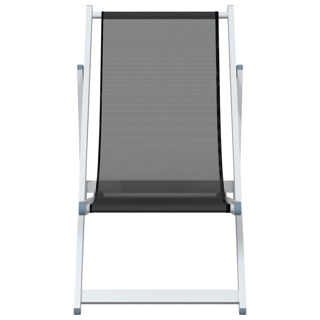 Folding Beach Chairs 2 Pcs Aluminium And Textilene