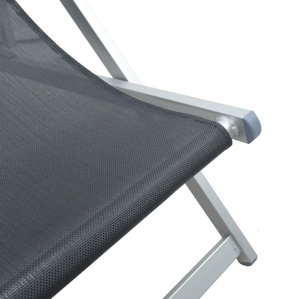 Folding Beach Chairs 2 Pcs Aluminium And Textilene