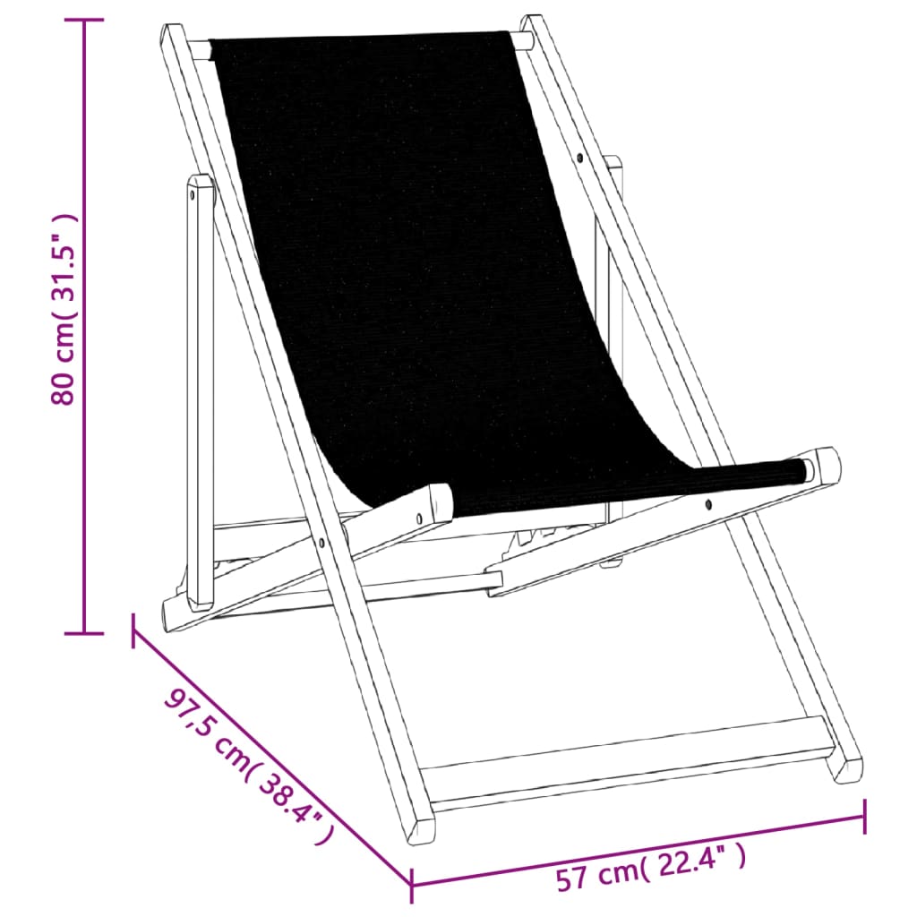 Folding Beach Chairs 2 Pcs Aluminium And Textilene