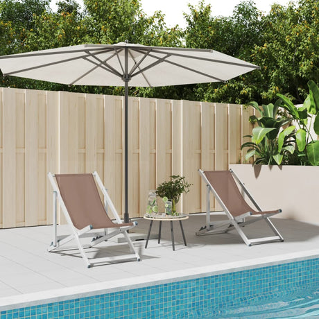 Folding Beach Chairs 2 Pcs Aluminium And Textilene