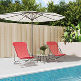 Folding Beach Chairs 2 Pcs Textilene&Powder-Coated Steel