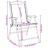 Folding Garden Chairs 2 Pcs Melange Steel And Textilene