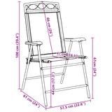 Folding Garden Chairs 2 Pcs Melange Steel And Textilene