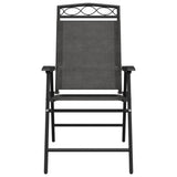 Folding Garden Chairs 2 Pcs Melange Steel And Textilene