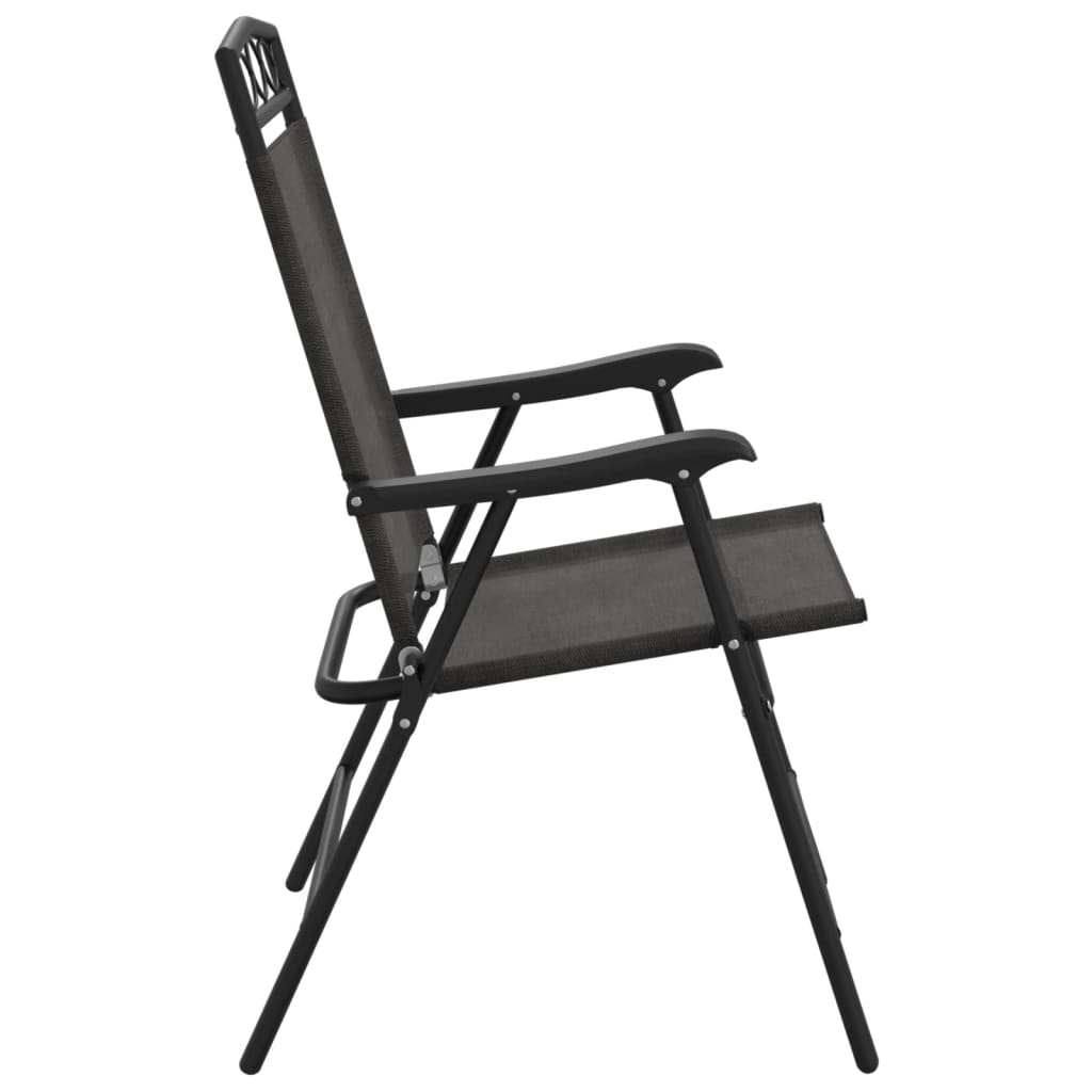 Folding Garden Chairs 2 Pcs Melange Steel And Textilene