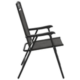 Folding Garden Chairs 2 Pcs Melange Steel And Textilene