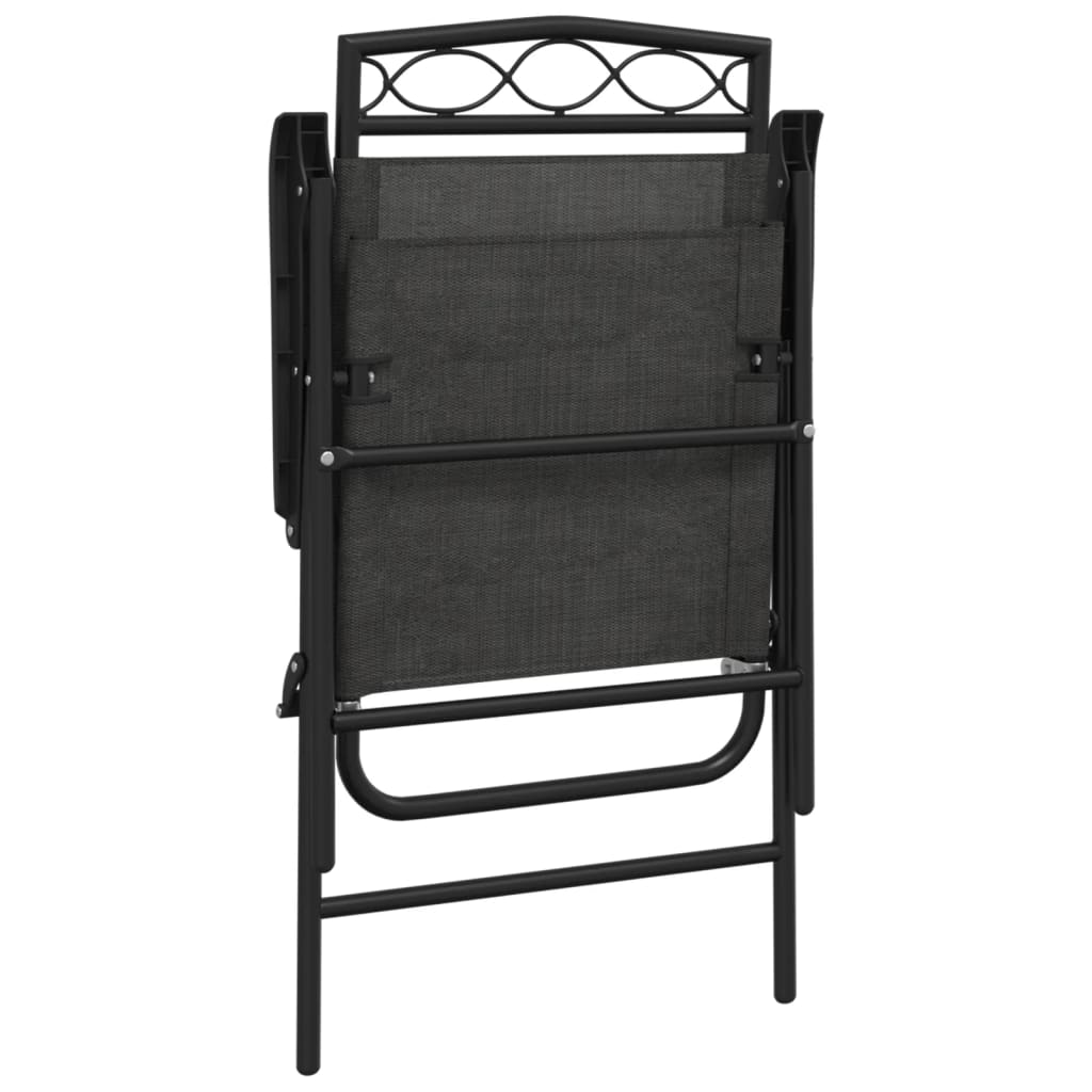 Folding Garden Chairs 2 Pcs Melange Steel And Textilene
