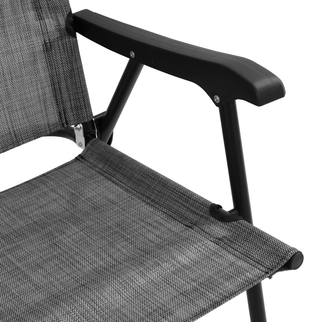 Folding Garden Chairs 2 Pcs Melange Steel And Textilene