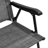 Folding Garden Chairs 2 Pcs Melange Steel And Textilene