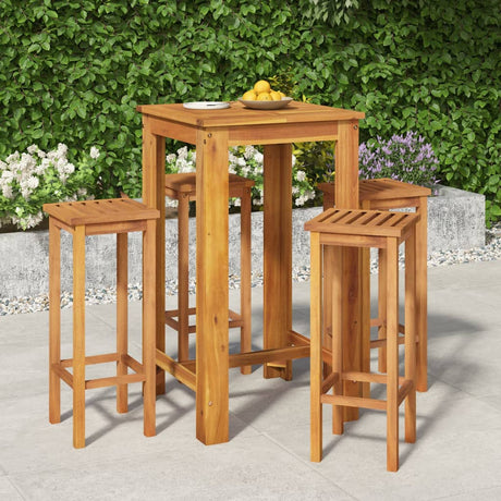7 Piece Garden Bar Set Solid Wood Acacia