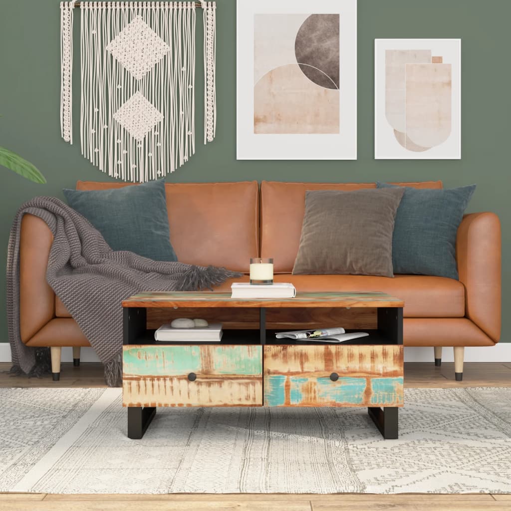Coffee Table 80X54X40 Cm Solid Wood Mango&Engineered Wood