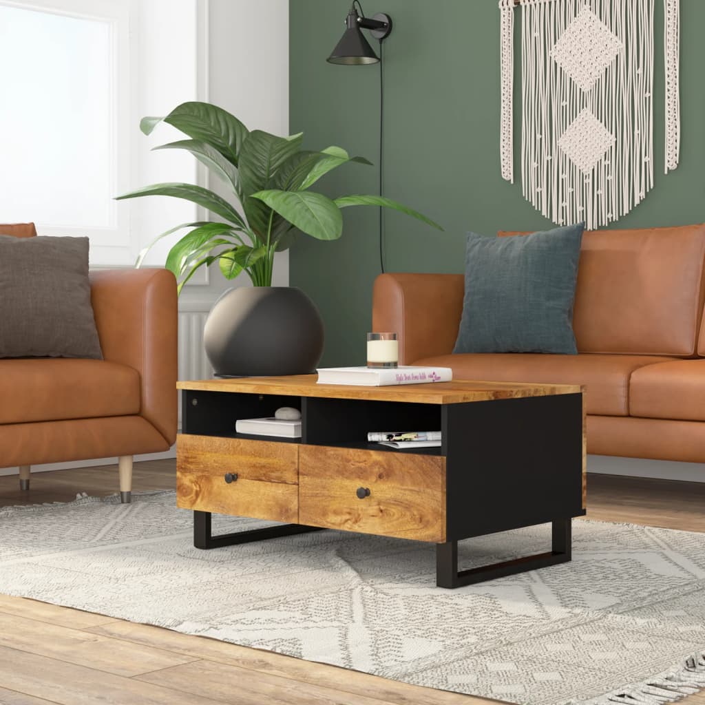 Coffee Table 80X54X40 Cm Solid Wood Mango&Engineered Wood