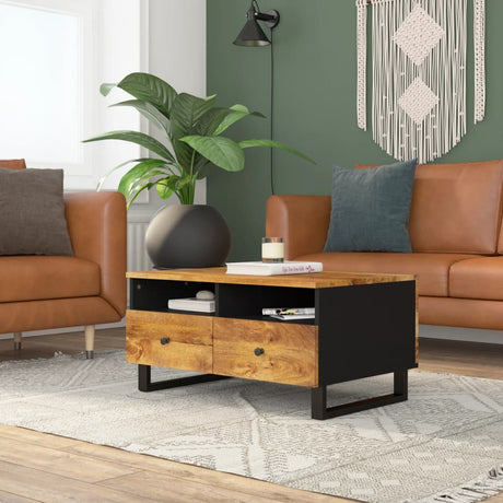 Coffee Table 80X54X40 Cm Solid Wood Mango&Engineered Wood