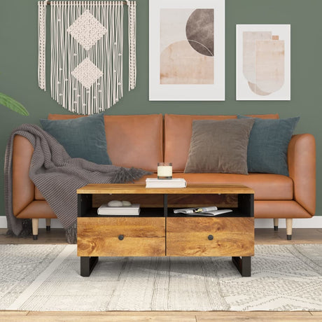 Coffee Table 80X54X40 Cm Solid Wood Mango&Engineered Wood