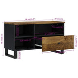 Tv Cabinet 80X33X46 Cm Solid Wood Mango&Engineered Wood
