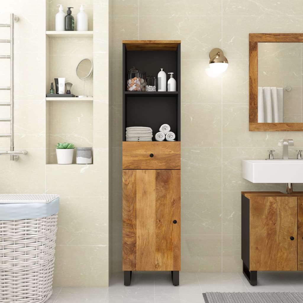Bathroom Cabinet 38X33X160 Cm Solid Wood Mango