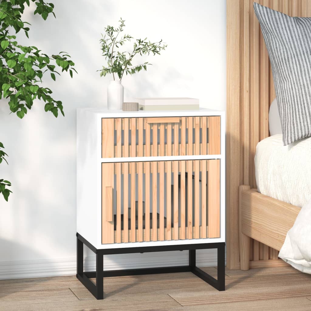 Bedside Cabinets 2 Pcs 40X30X55.5 Cm Engineered Wood&Iron