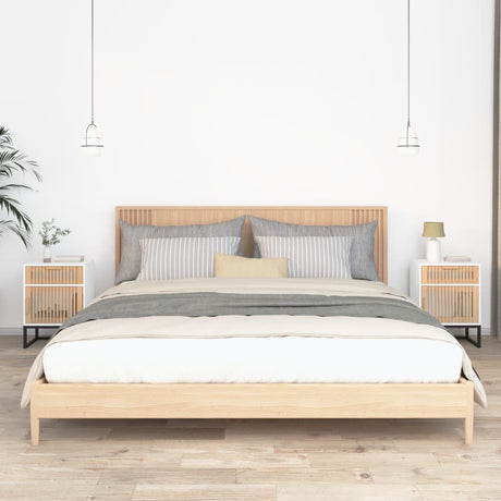 Bedside Cabinets 2 Pcs 40X30X55.5 Cm Engineered Wood&Iron