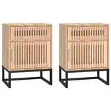 Bedside Cabinets 2 Pcs 40X30X55.5 Cm Engineered Wood&Iron