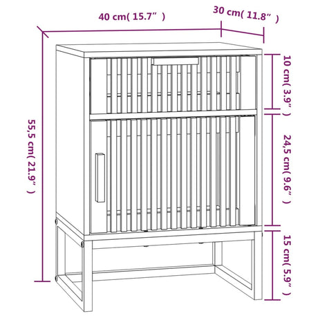 Bedside Cabinets 2 Pcs 40X30X55.5 Cm Engineered Wood&Iron
