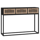 Console Table Black 105x30x75 cm Engineered Wood and Iron
