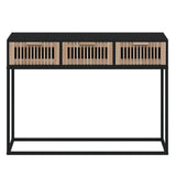 Console Table Black 105x30x75 cm Engineered Wood and Iron