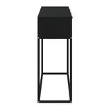 Console Table Black 105x30x75 cm Engineered Wood and Iron
