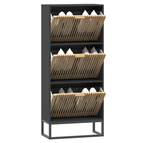Shoe Cabinet 52X25X120 Cm Engineered Wood
