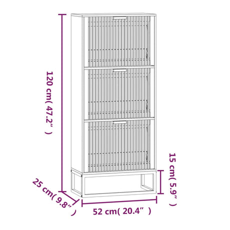 Shoe Cabinet 52X25X120 Cm Engineered Wood
