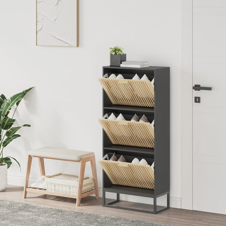 Shoe Cabinet 52X25X120 Cm Engineered Wood
