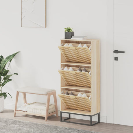 Shoe Cabinet 52X25X120 Cm Engineered Wood