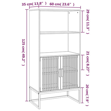 Highboard 60X35X125 Cm Engineered Wood