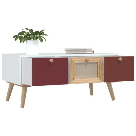 Coffee Table With Drawers 80X40X35.5 Cm Engineered Wood
