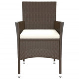 Garden Chairs With Cushions 2 Pcs Brown Poly Rattan