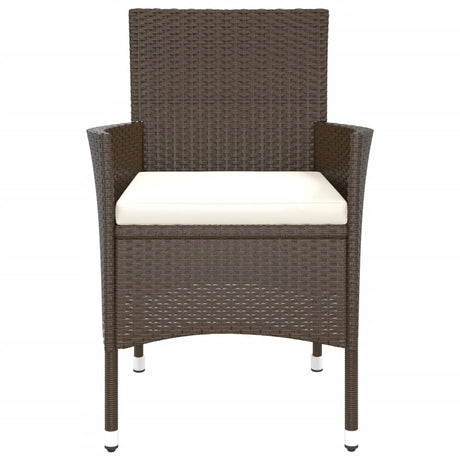 Garden Chairs With Cushions 2 Pcs Brown Poly Rattan